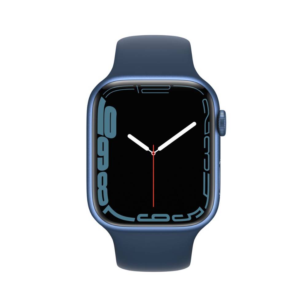 Apple Watch Series 7 GPS, 45mm Blue Aluminium Case with Abyss Blue Sport Band - Regular - MKN83AE/A