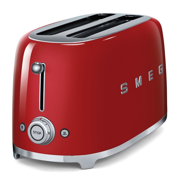 Smeg 50's Retro Style Aesthetic 4 Slice Toaster - Red (TSF02RDUK)