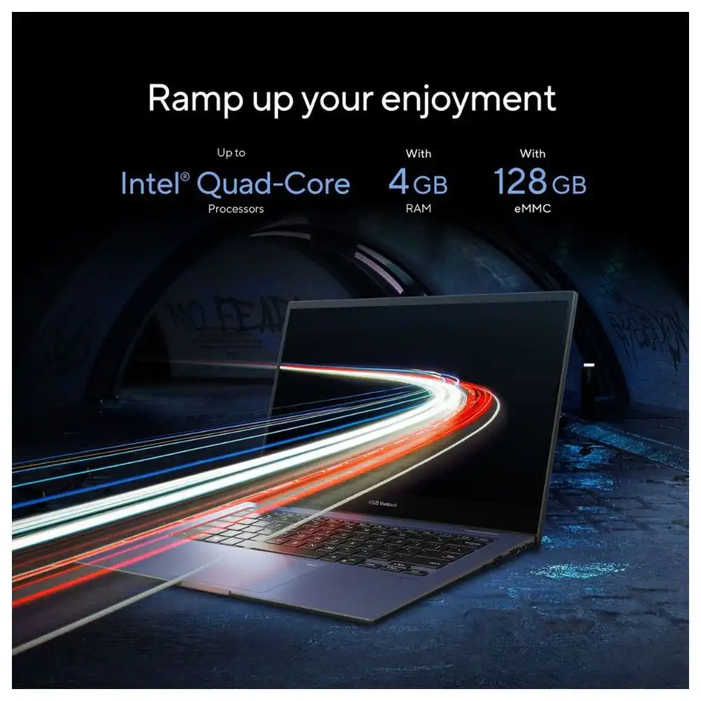 ASUS VivoBook Go 14 Flip (2021) Laptop – Intel Celeron-N4500 / 14inch FHD / 4GB RAM / 128GB SSD / Shared Intel UHD Graphics / Windows 11 Home / English & Arabic Keyboard / Blue - TP1400KA-BZ056WS