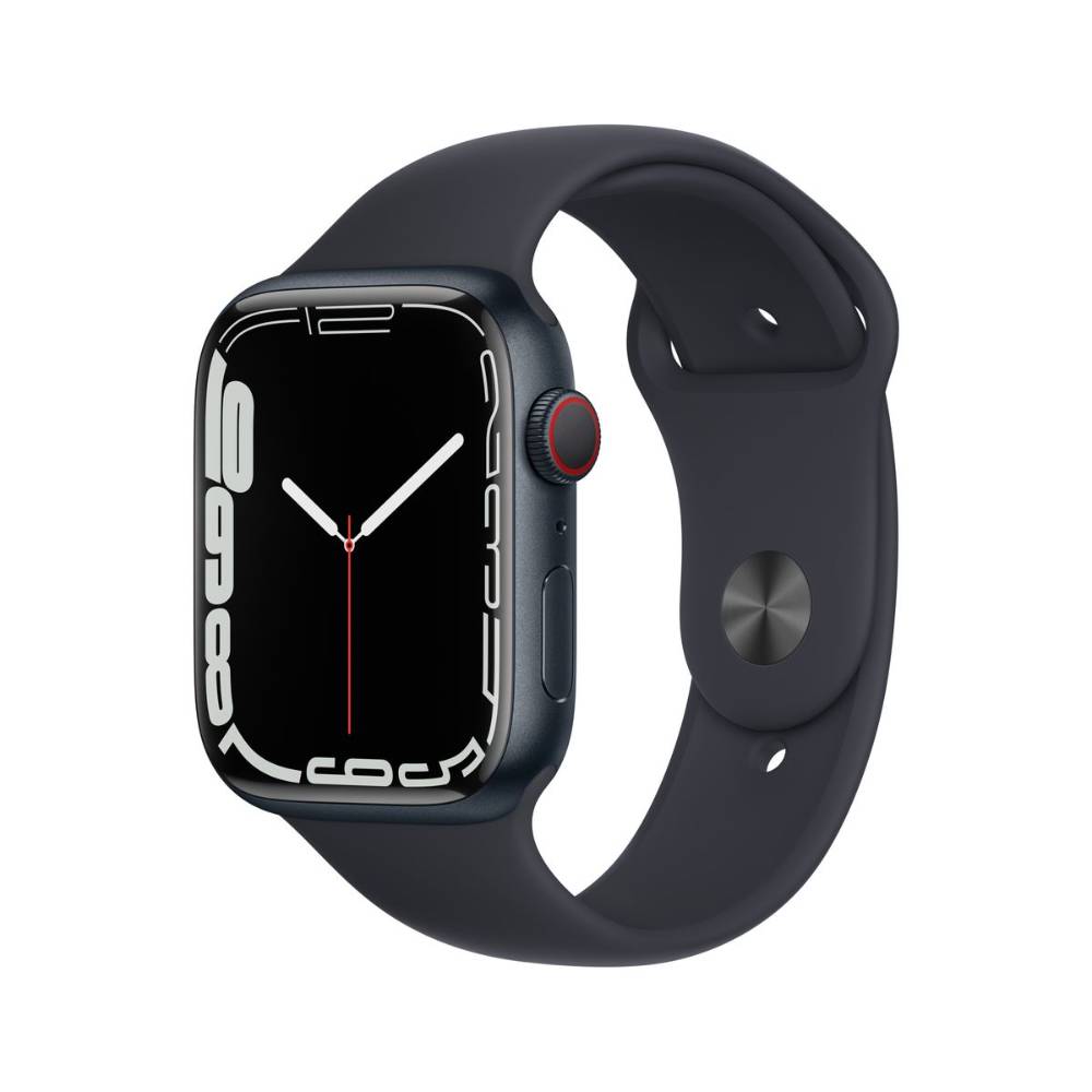 Apple Watch Series 7 GPS + Cellular, 41mm Midnight Aluminium Case with Midnight Sport Band - Regular - MKHQ3AE/A