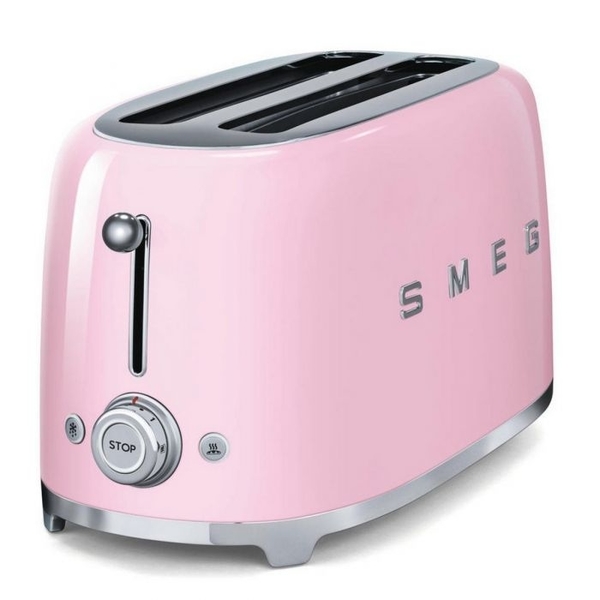 Smeg 50's Retro Style Aesthetic 4 Slice Toaster - Pink (TSF02PKUK)