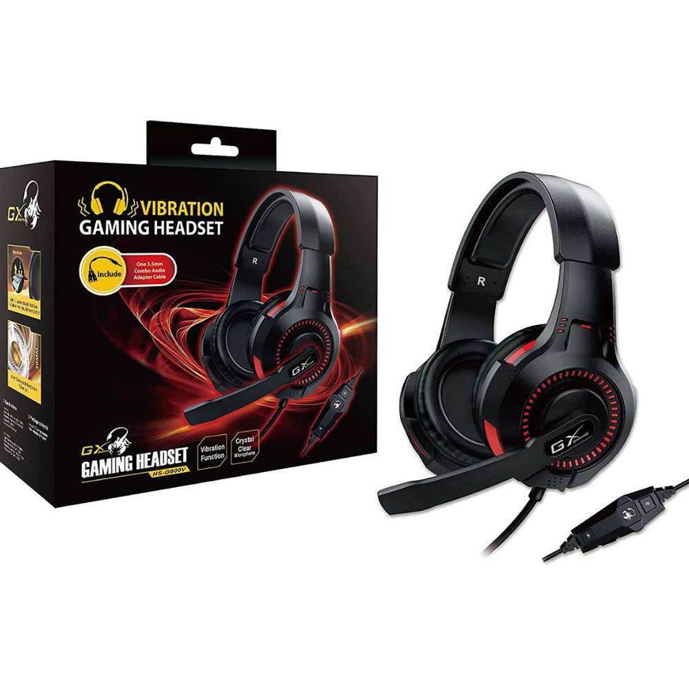 Genius-GX HS-G600V Vibration Gaming Headset BLACK with 3.5 mm Jack, Foldable Microphone
