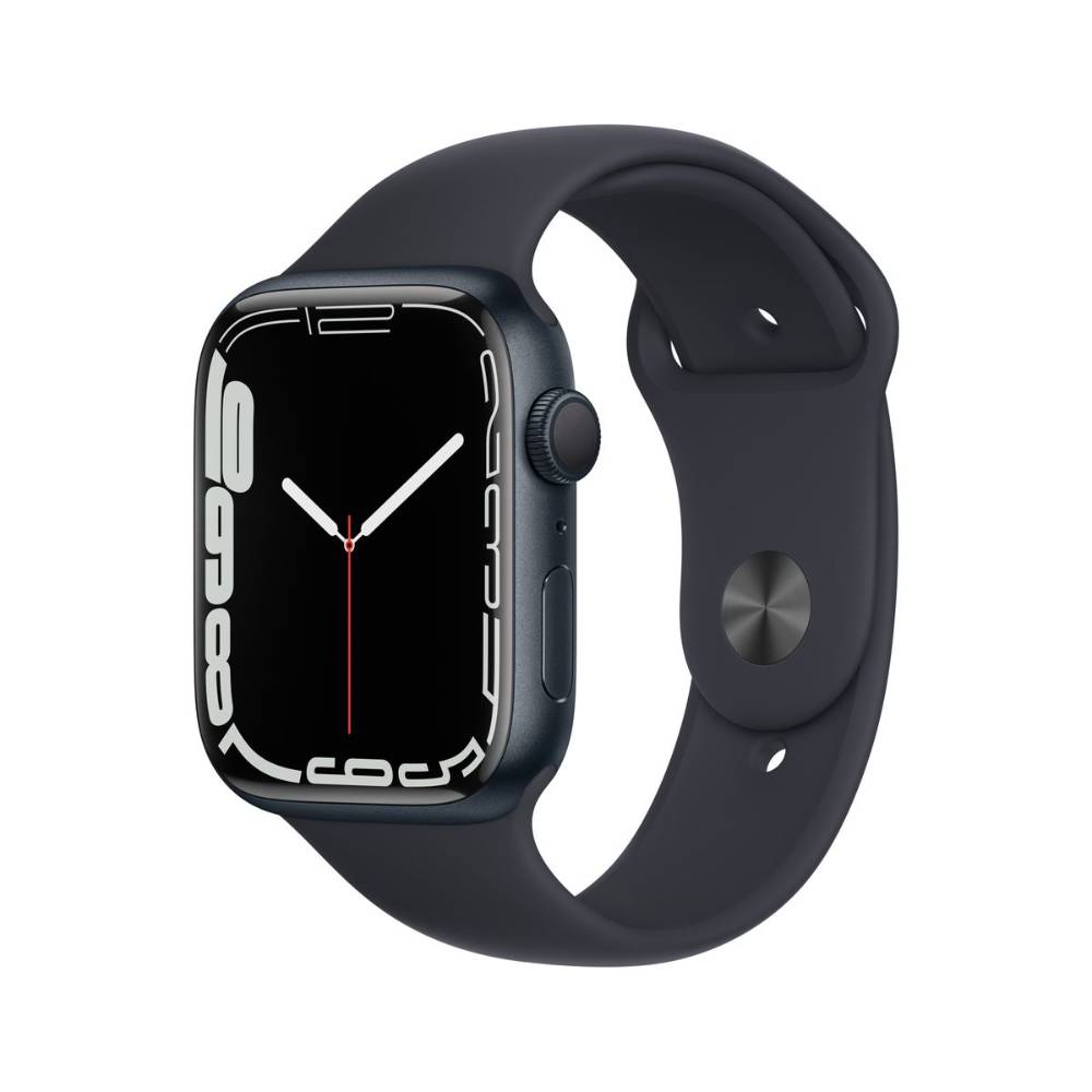 Apple Watch Series 7 GPS, 45mm Midnight Aluminium Case with Midnight Sport Band - Regular - MKN53AE/A