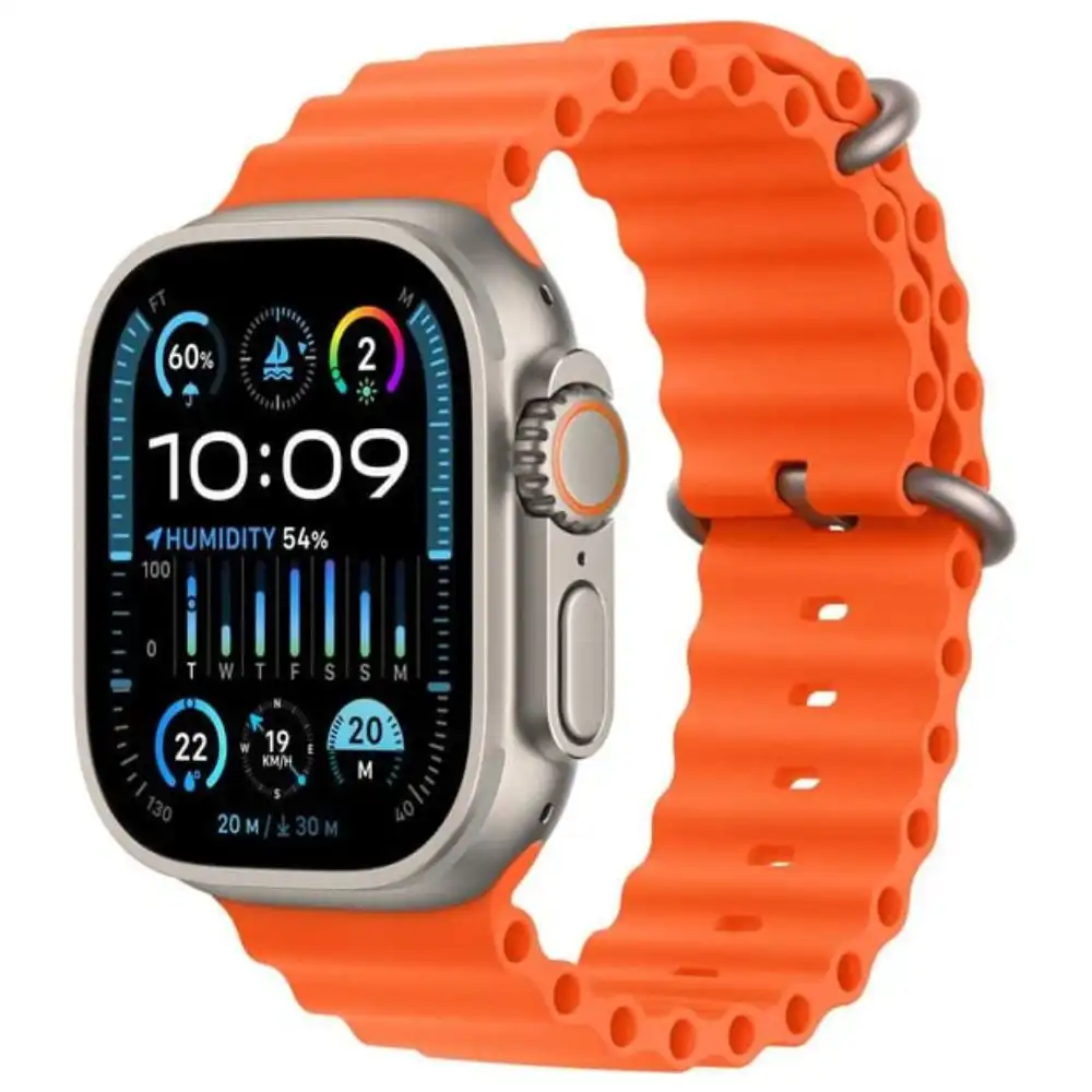 Apple Watch Ultra 2 GPS + Cellular 49mm Titanium Case with Orange Ocean Band - MREH3AE/A