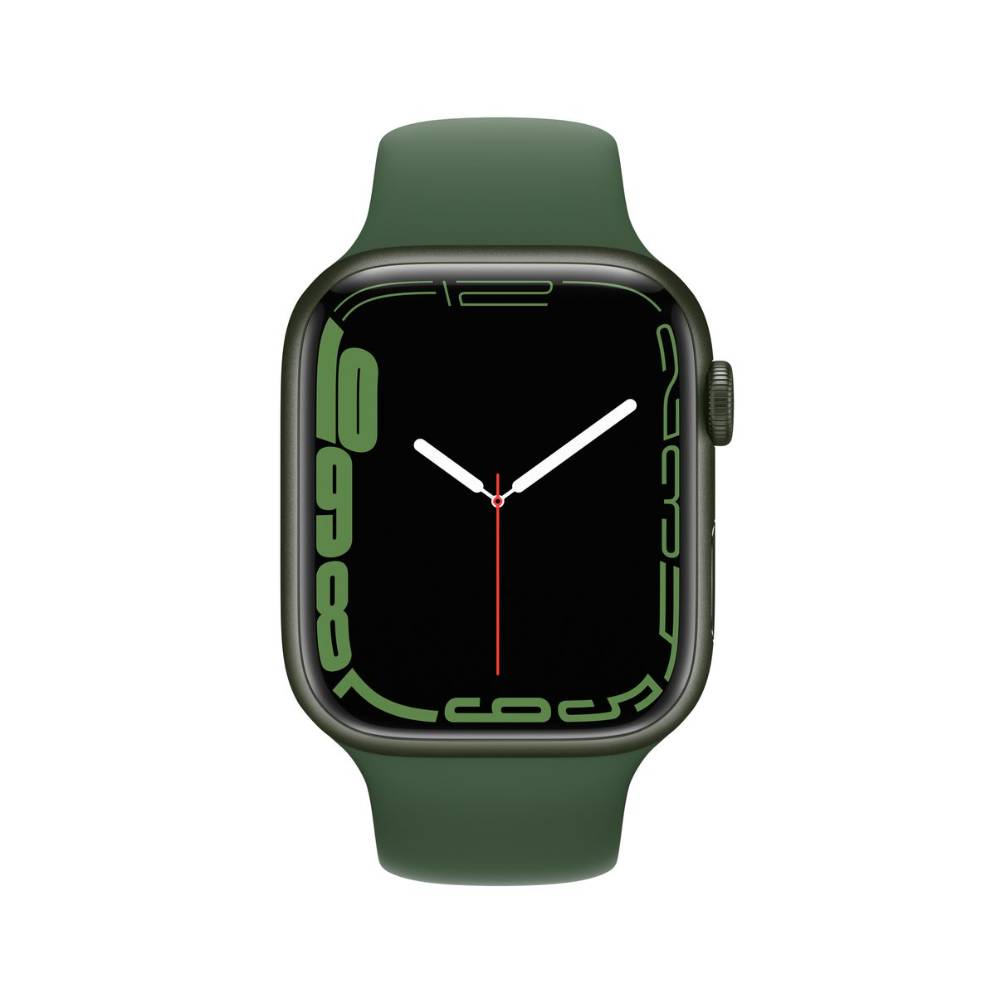 Apple Watch Series 7 GPS, 45mm Green Aluminium Case with Clover Sport Band - Regular - MKN73AE/A