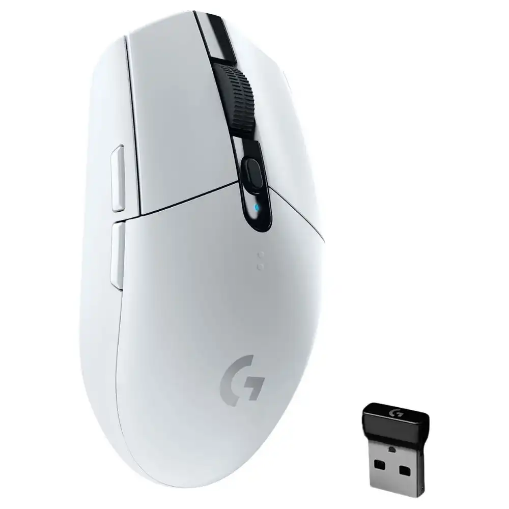 Logitech G305 Lightspeed Wireless Gaming Mouse, HERO Sensor, 12,000 DPI, Lightweight, 6 Programmable Buttons, 250h Battery Life, On-Board Memory, Compatible with PC / Mac - White - 910-005292