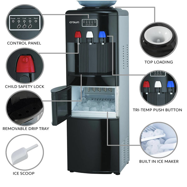 Crownline Top Loading Water Dispencer with Ice Maker (WD-232)