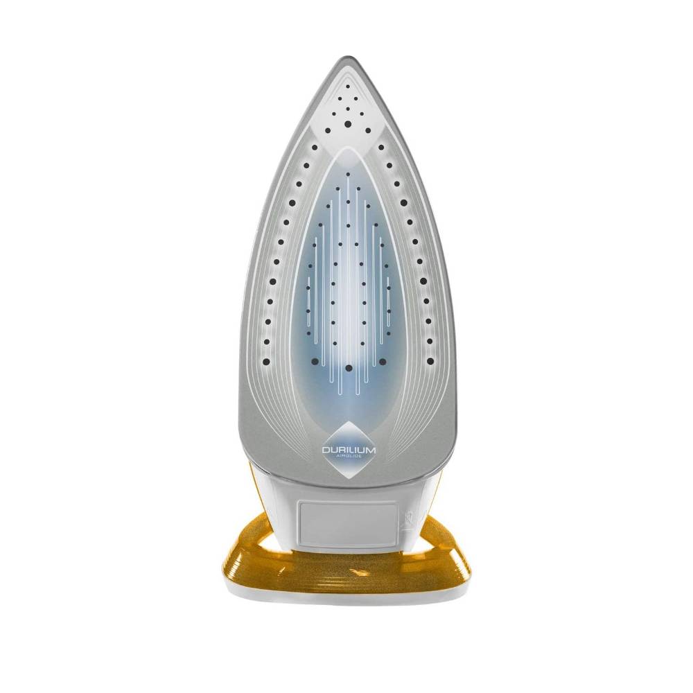 TEFAL Easygliss Durilium Airglide Soleplate Steam Iron, 2400 Watts, Gold/White, FV3954M0