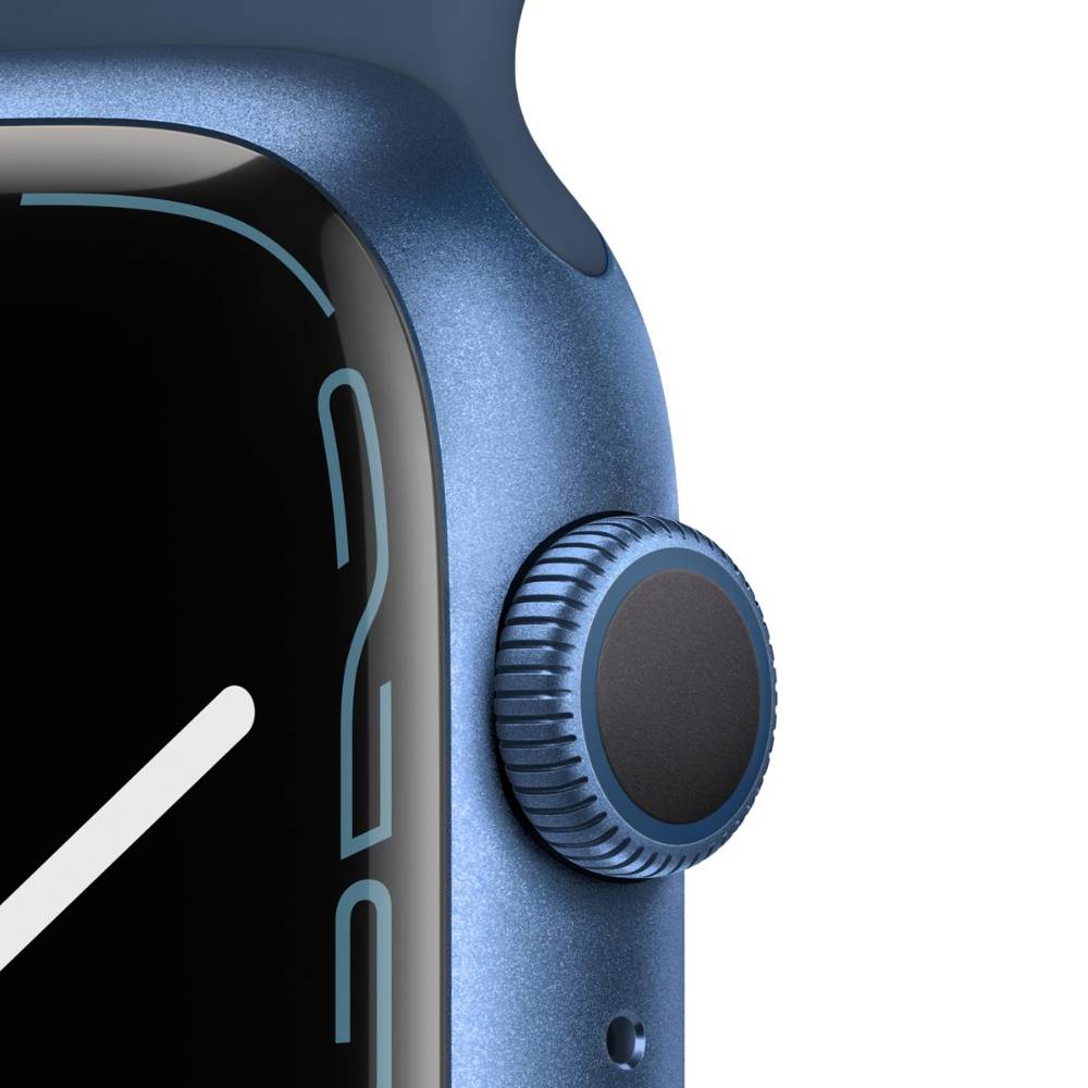 Apple Watch Series 7 GPS, 41mm Blue Aluminium Case with Abyss Blue Sport Band - Regular - MKN13AE/A