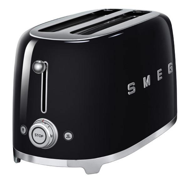 Smeg 50's Retro Style Aesthetic 4 Slice Toaster - Black (TSF02BLUK)